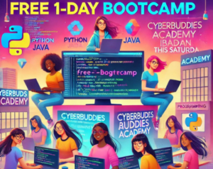 Tech Bootcamp aimed at Gen Z females, featuring an energetic group of young women coding together on laptops.